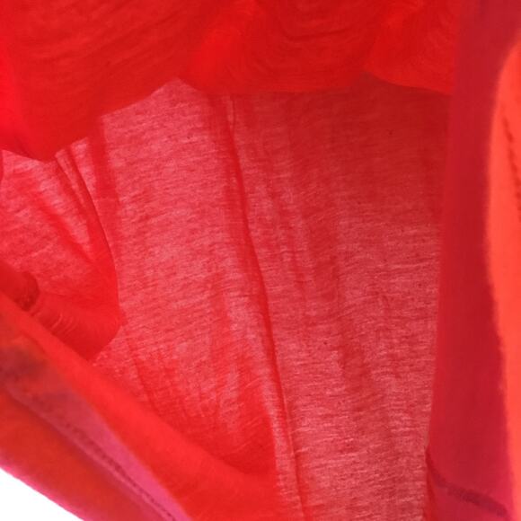 Club Monaco Red-Pink Soft V-Neck T-Shirt - Picture 4 of 7